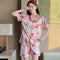 Korean Women Pajamas Cartoon Thin Short Sleeve Shorts Replica Loungewear Sleepwear