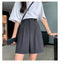 IMG 120 of Suits Shorts Women Summer Thin Loose High Waist Wide Leg Black Straight A-Line Casual Pants Bermuda Shorts