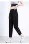 IMG 121 of Black High Waist Straight Casual Pants Women Summer Thin Loose Slim Look Drape Ice Silk Pants