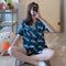 Summer INS Short Replica Women Pajamas Outdoor Silk Pants Sets Sweet Look Cardigan Loungewear Sleepwear