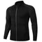 Sporty Men Stretchable Slim Look Quick-Drying Jogging Zipper Long Sleeved Fitness Training Sweatshirt Stand Collar Fitted T-Shirt