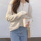 IMG 111 of Demure Lazy Vintage Loose Sweater Elegant Tops Western Knitted Cardigan Women Outerwear