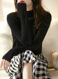 IMG 120 of Europe All-Matching Undershirt Sweater Women Half-Height Collar Wool Outerwear