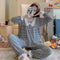 Img 1 - Chequered Pajamas Women Long Sleeved Lace Korean Casual Sets Sweet Look insPrincess Loungewear