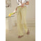 Img 1 - Drape Elastic Waist Wide Leg Casual Pants Women Summer Korean High Slim Look Straight Loose