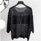 IMG 127 of Elegant See Through Summer Sweater Batwing Sleeve Loose Cardigan Women Thin Silk Tops Outerwear