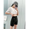 Img 1 - Short Aid In Sweating Pants Reduce-Belly Women Fat Burning High Waist Hip Flattering Jogging Fitness Yoga Pants