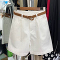 Img 3 - Cotton High Waist A-Line Bermuda Shorts Wide Leg Cargo Women Loose Casual Pants