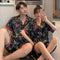 Couple Pajamas Summer Women Silk Men Casual Plus Size Short Sleeve Thin Loungewear Two-Piece Sets Sleepwear