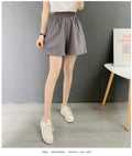 IMG 118 of Summer Shorts Japanese Cotton Blend Slim Look Elegant Non Belt Loose High Waist Wide Leg Pants Shorts