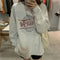 IMG 111 of Thin BFLoose Mid-Length Student Long Sleeved Sweatshirt Women Alphabets Printed Tops Outerwear