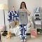 Pajamas Women Summer Three-Piece Short Sleeve Sets Loose Plus Size Cartoon Minimalist Casual Cooling Loungewear Sleepwear