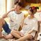 Summer Couple Pajamas Cotton Short Sleeve Shorts Men Cartoon Women Loungewear Sets Sleepwear