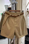 IMG 104 of Cotton High Waist A-Line Bermuda Shorts Wide Leg Cargo Women Loose Casual Pants Shorts