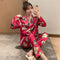 Img 1 - Pajamas Women Long Sleeved Thin Silk Summer Student insReplica Loungewear Two-Piece Sets