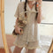 IMG 115 of Chequered Pajamas Women Summer insAdorable Japanese Teens Casual Student Loungewear Two-Piece Sets Sleepwear