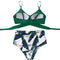 IMG 111 of Swimsuit Women Europe High Waist Two Piece Sexy Cross Leopard Stripes Bikini Swimwear