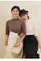 IMG 112 of Modal Half-Height Collar T-Shirt Women Mid-Length Tops Under Slim Look Popular Undershirt T-Shirt