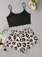 IMG 112 of English HoneyPrinted Strap Tops Leopard Stripes Printed Shorts Loungewear Sets TL Sleepwear