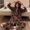 Korea Korean INS Chequered Pajamas Women Sleeve Length Pants Cardigan Adorable Cartoon Sets Loungewear Sleepwear