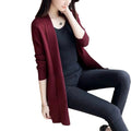 Img 5 - Korean All-Matching Loose Pocket Mid-Length Knitted Cardigan Sweater Women Long Sleeved Tops