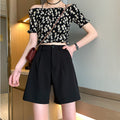IMG 102 of Suits Shorts Women High Waist Slim Look All-Matching Loose Straight Casual Wide Leg Drape Pants Shorts