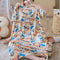 Summer Cartoon Printed Pajamas Loose Pocket Plus Size Loungewear Dress Women Sleepwear