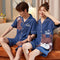 Img 4 - Couple Pajamas Summer Cotton Cardigan Short Sleeve Shorts Sets Men Women Loose Plus Size Loungewear