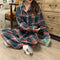 Pajamas Women Long Sleeved Cardigan Chequered Korean Thin Popular Loungewear Sets Sleepwear