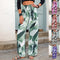 Img 1 - Long Pants Popular Women Green Printed Loose Wide Leg Casual