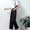 Img 8 - Cotton Blend Wide Leg Pants Women High Waist All-Matching Straight Jeans Loose Casual Ankle-Length Harem