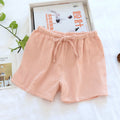 Img 2 - Japanese Fresh Looking Double Layer Cotton Pajamas Pants Women Summer Loose Thin Home Mid-Length Shorts