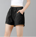 IMG 119 of Striped Cotton Shorts Short Wide Leg Women Pants Summer Loose Pocket Elastic Waist Shorts