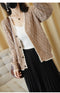 IMG 114 of Knitted Cardigan Women Long Sleeved Sweater Loose Plus Size Matching Tops Short Outerwear