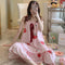 Summer Strap Pyjamas Women Korean Sweet Look Princess Pajamas Loose Plus Size  Loungewear Sleepwear