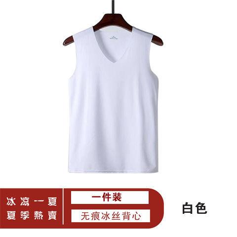 Ice Silk Tank Top Men Seamless Sporty Matching V-Neck Sleeveless Summer Plus Size Choose From Tank Top