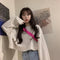 IMG 107 of Solid Colored Sweatshirt Women Korean Loose Couple Round-Neck insWomen Outerwear