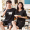 Img 3 - Couple Cotton Pajamas Men Summer Short Sleeve Shorts Sporty Casual Loungewear Sets Women Outdoor