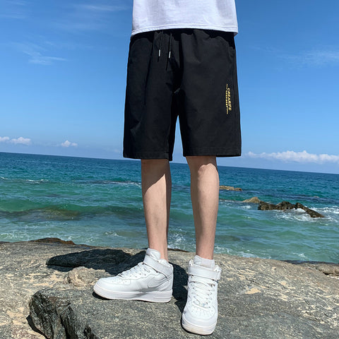 Shorts Men Pants Summer Trendy Loose knee length Beach Outdoor Straight Casual Thin Shorts