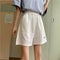 IMG 116 of Cotton Summer Korean Loose Lazy Wide Leg Pants Casual Elastic Waist Shorts Women Shorts