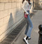 IMG 111 of Korean chicFlare Leg Pants Women High Waist Slim Look Loose All-Matching Vintage Popular Young Look Denim Pants Pants