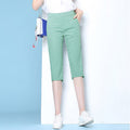 IMG 119 of Stretchable Cotton Blend Shorts Women High Waist Summer Elastic Slim Look Loose Thin Plus Size Casual Wide Leg Short Pants Shorts