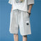 IMG 113 of Summer insTrendy Label Sporty Casual Shorts Men Korean Loose Straight Plus Size knee length Shorts
