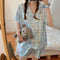 Img 1 - Korean Cartoon Loungewear Pajamas Pants Two-Piece Sets Summer Adorable Japanese Thin Cardigan Fresh Looking Pants