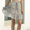 Img 1 - Women High Waist Ruffle Floral Mid-Length Short Printed Beach A-Line Skirt