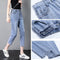 Img 3 - Thin High Waist Three Quarter Denim Pants Women Summer Loose Slim Look Harem Pants Petite Carrot