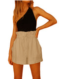 IMG 109 of Europe Popular Women Summer Casual Cotton Blend Plus Size Loose Drawstring Wide Leg Shorts