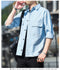 IMG 139 of Cotton Loose Long Sleeved Shirt Trendy Young Cargo Outerwear