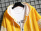 IMG 110 of Short Sleeve Hooded Tops Trendy Slim Look Zipper Outerwear Jacket Outerwear