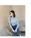 IMG 146 of Korean Office Slim Look Solid Colored Under Stand Collar Sweater Women Outerwear